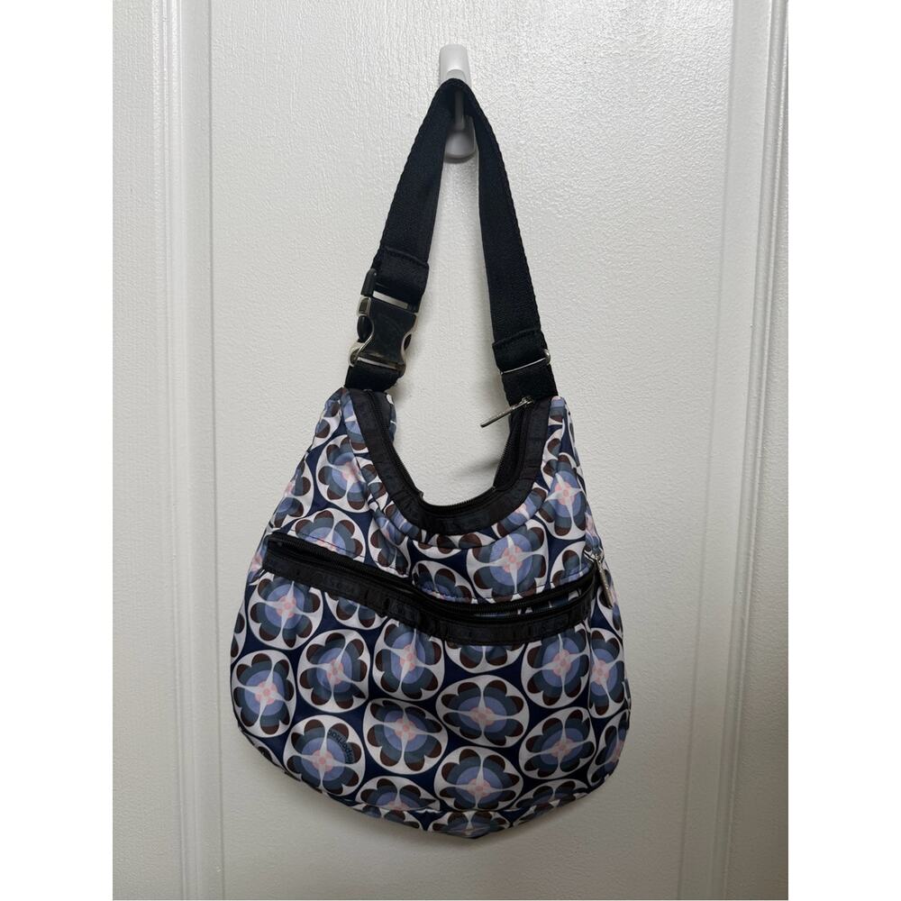 LeSportSac blue and white hobo nylon purse - Picture 2 of 11